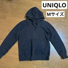 UNIQLO ブラック フード付き　パーカー　ユニクロMサイズ　スウェット