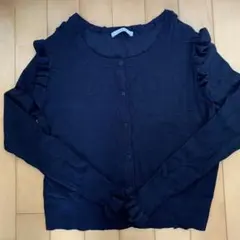 ZARA ニット　カーディガン　ネイビー　M