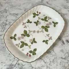 ウェッジウッド ワイルドストロベリー スパイラルトレイ 黒壺マーク