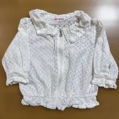 メゾピアノ mezzo piano ホワイト 半袖レースカーディガン 130cm