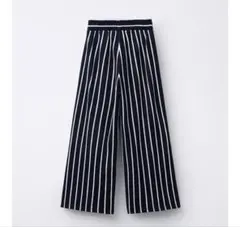 ZARA キッズ 新品 ストライプ柄ストレートパンツ 122 ネイビー