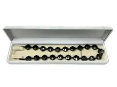 25H12-061-1 K18WG刻印 オニキス ネックレス 天然石 50.6g