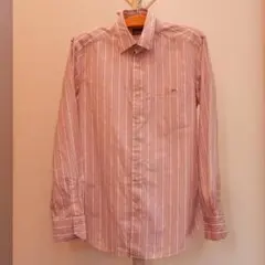 LACOSTE ラコステ ピンクストライプ長袖シャツ 40
