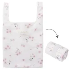 新品未使用スヌーピー エコバッグM ホワイト ふんわりさくらシリーズ