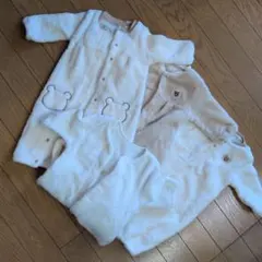 クマ刺繍ロンパース3点セット