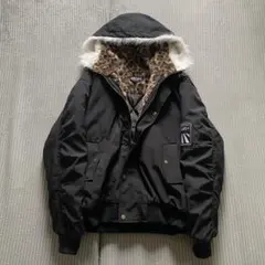00s y2k n2b fur hood down jacket short - メルカリ