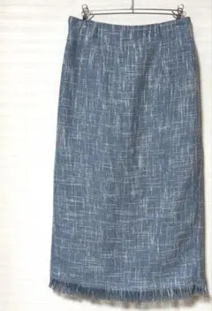 青系フリンジヘムタイトスカート Lサイズ