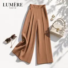 極美品 ユナイテッドアローズ グリーンレーベル セミワイドパンツ キャメル 36