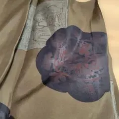 ブラウンとネイビーの生地 はぎれ羽織の裏地、正絹