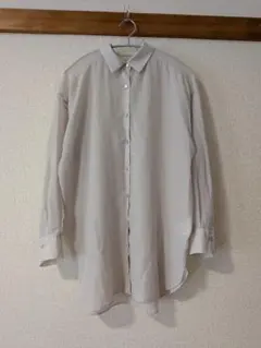 オペークドットクリップ　シフォンシャツ　ライトグレー　40/L