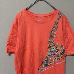 ナイキ　クルーネックプリントTシャツ(M)オレンジ　コットン100%のサムネイル