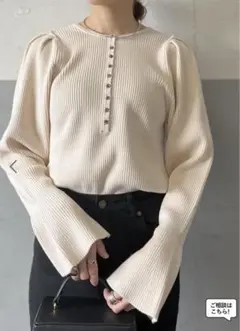 ADAM ET ROPE アダムエロペ＊ボリュームスリーブ2WAYリブニット