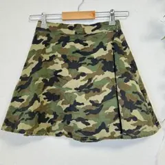 良品✨ブラウニー【F】迷彩柄フレアミニスカート ウエストゴム 両サイドポケット有