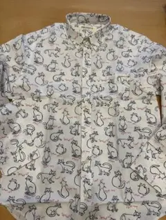 猫と車のデザインシャツ Sサイズ