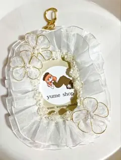 ホワイトフリルトレカ硬質ケース 縦入れb8　一点物