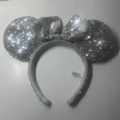 ミニーマウス風シルバースパンコールカチューシャ
