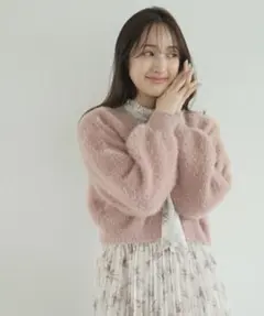 ウィルセレクション シャギーボレロカーデ ピンクのサムネイル