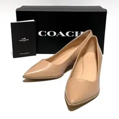 セール中 ​美品/箱付き COACH パンプス ボールチェーン 24.5cm