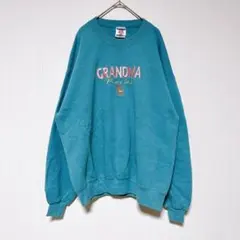 ジャージーズ スウェット クルーネック 長袖 刺繍 XL 緑 綿 デートのサムネイル