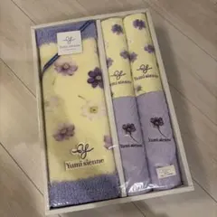 ⭐YUMI KATSURA 花柄 バスマット・フェイスタオルセット ラベンダー系のサムネイル