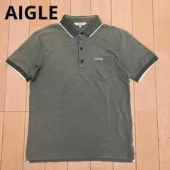 AIGLE エーグル　ポロシャツ　半袖　カーキ　グリーン　Mサイズのサムネイル