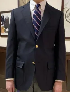 【超美品】Brooks Brothers 紺ブレザー 金ボタン スリムフィット
