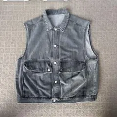 グレー デニムベスト