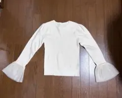 RE:EDIT ホワイトフレアスリーブニット