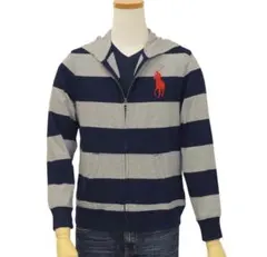 ポロラルフローレン ビッグポニーボーダーフルジップパーカー 170 160