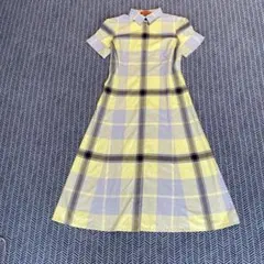 York lanb ヨークランド チェック柄 半袖シャツワンピース