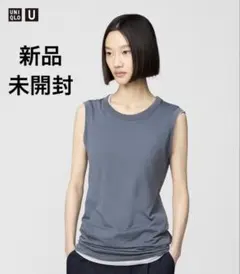 UNIQLO ユニクロ U スーピマコットンシアーロングT ノースリーブ L