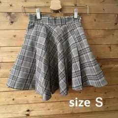 ♦︎グレーベージュ系 ♢チェック プリーツスカート 美品