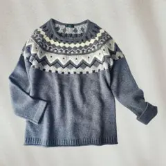 Keith ウール混 フェアアイルニット グレー 40