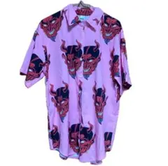 鬼 悪魔 総柄シャツ