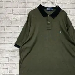ラルフローレン！ポロシャツ！半袖　グリーンロゴ刺繍 XL 9