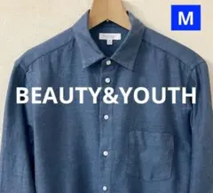 BEAUTY&YOUTH ダークブルー Mサイズ メンズ長袖シャツ