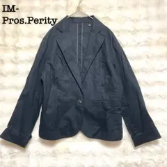 IM-Pros.Perity テーラードジャケット　黒　【11AR】 襟付　麻混のサムネイル