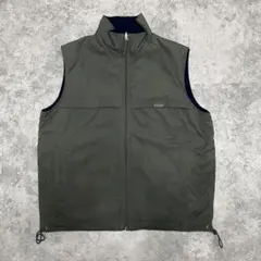 90s OLD STUSSY リバーシブルナイロンテックベスト 紺タグ S