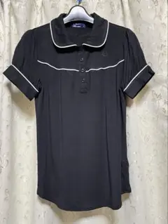【美品　Sサイズ】フレッドペリー ポロシャツ ブラック　刺繍ロゴ　パイピング