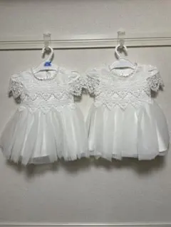 ホワイトレースベビードレス2着セット 70cm