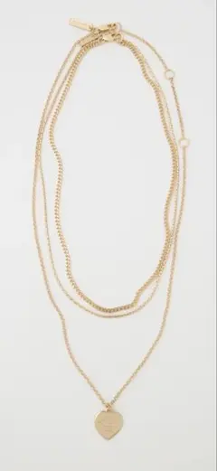 MOUSSYゴールド 3連チェーン ハートネックレス
