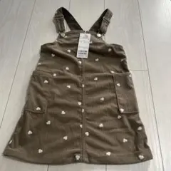 ハート柄ブラウンジャンバースカート M