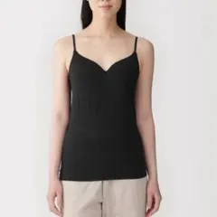 無印良品 なめらかブラキャミソール M ブラック 黒 ブラトップ