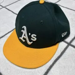 NEW ERA A's ベースボールキャップ グリーン×イエロー