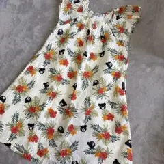 美品　ダブルB ハイビスカスノースリーブワンピース 120
