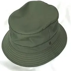 美品 HERMES エルメス 帽子 バケットハット Hロゴ カーキ ナイロン HERMES - エルメス Hロゴ バケットハット レディース 58 【中古