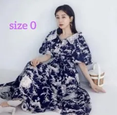 美品⭐︎snidel 田中みな実着半袖ボリュームスリーブシャツワンピース　花柄　0