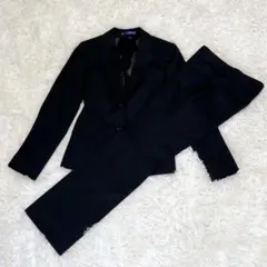 『美品』レミュー セットアップスーツ パンツ ブラック 洗える ストレッチ SS