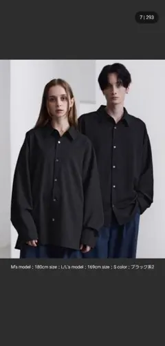 ClEL バルーン袖ルーズレギュラーカラーシャツ