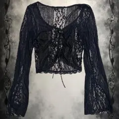 カーディガン レース フリル Y2k グランジ ダークコア